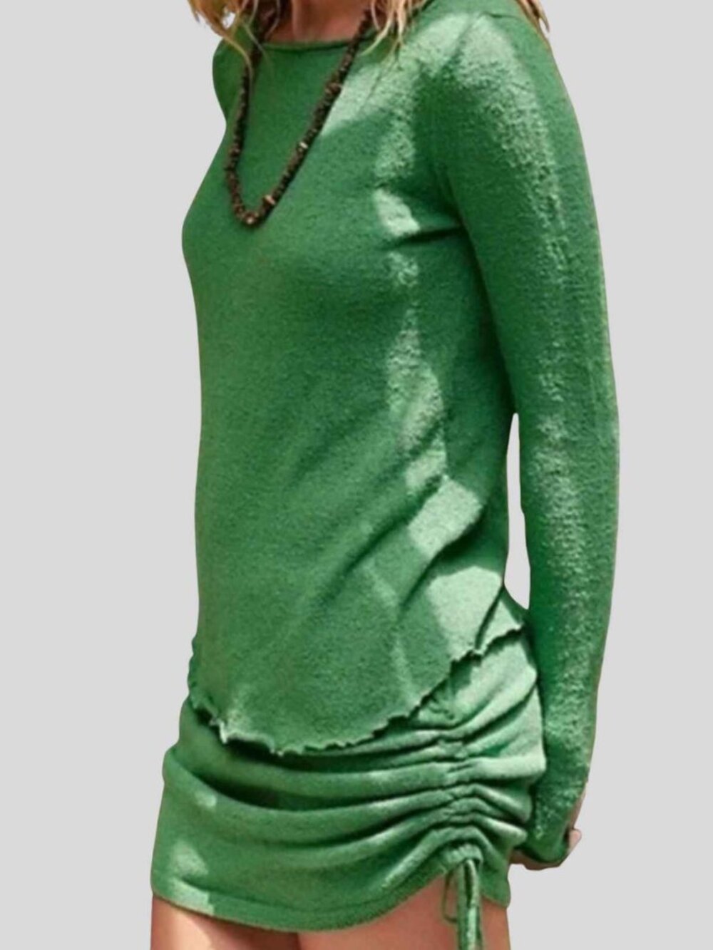 Free People Beach Green Cabo Cinched Bodycon Mini Skirt Small 57018 - Picture 2 of 9